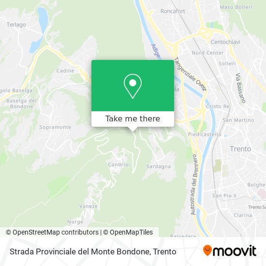 Strada Provinciale del Monte Bondone map