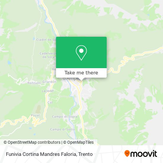 Funivia Cortina Mandres Faloria map