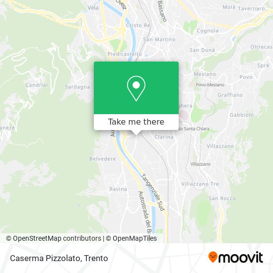 Caserma Pizzolato map