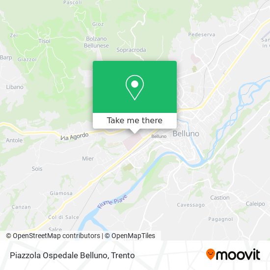 Piazzola Ospedale Belluno map