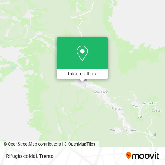 Coldai Mountain Refuge map