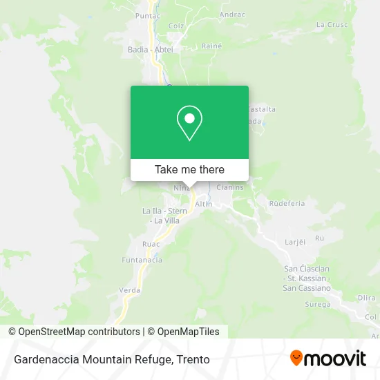 Gardenaccia Mountain Refuge map