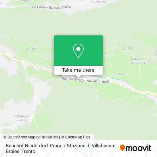 Bahnhof Niederdorf-Prags / Stazione di Villabassa-Braies map