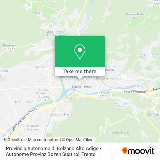 Provincia Autonoma di Bolzano Alto Adige - Autonome Provinz Bozen Sudtirol map