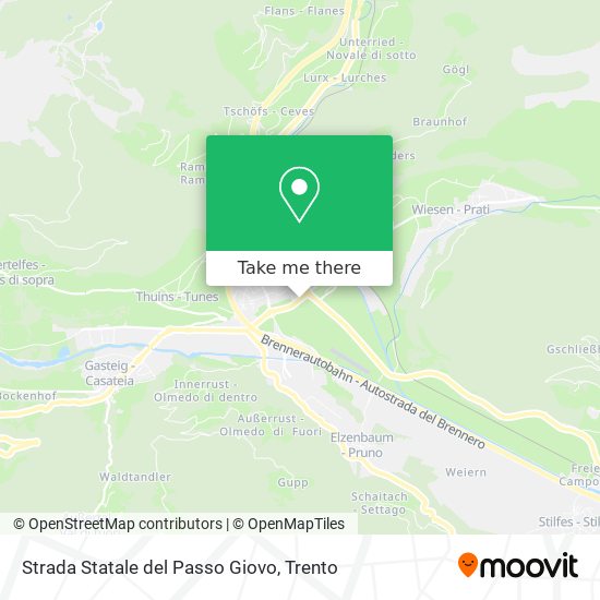 Strada Statale del Passo Giovo map