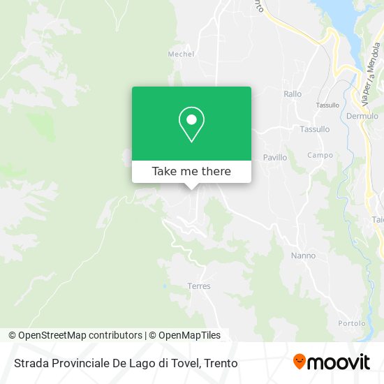 Strada Provinciale De Lago di Tovel map