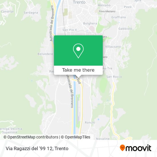 Via Ragazzi del '99 12 map