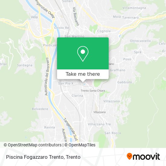 Piscina Fogazzaro Trento map