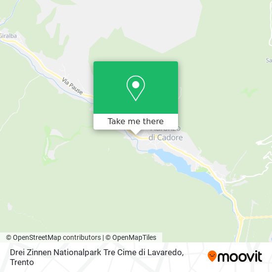Drei Zinnen Nationalpark Tre Cime di Lavaredo map
