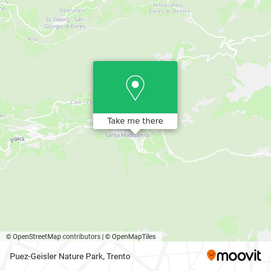 Puez-Geisler Nature Park map