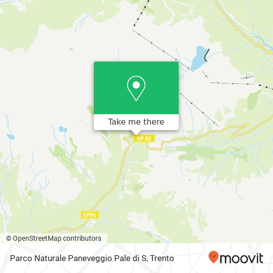 Parco Naturale Paneveggio Pale di S map