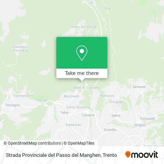 Strada Provinciale del Passo del Manghen map