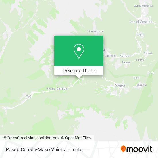 Passo Cereda-Maso Vaietta map