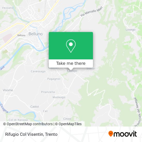 Rifugio Col Visentin map
