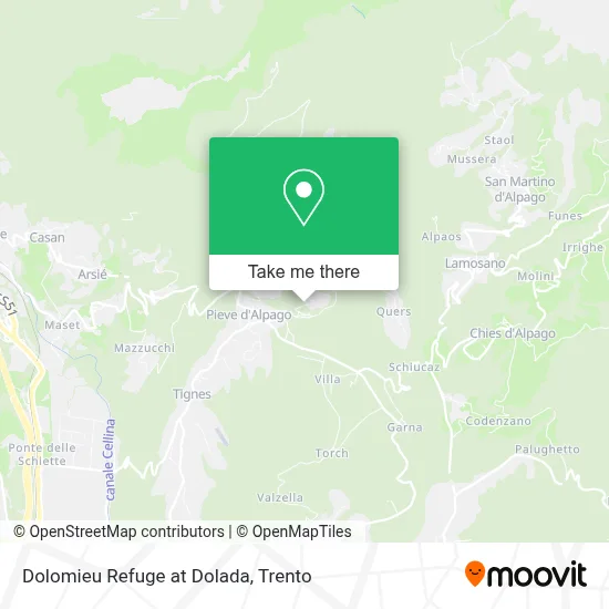Dolomieu Refuge at Dolada map