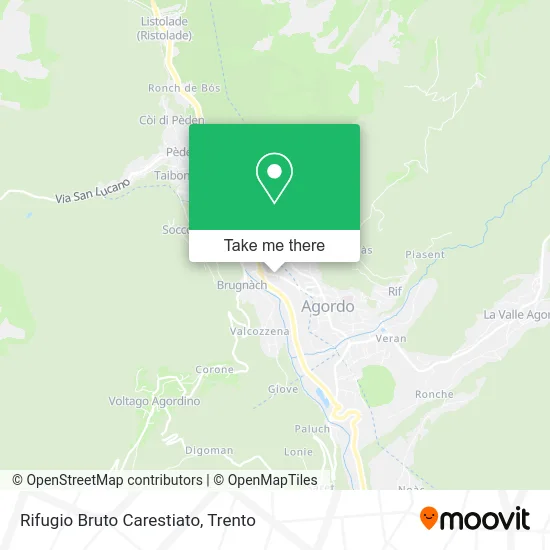 Bruto Carestiato Mountain Refuge map
