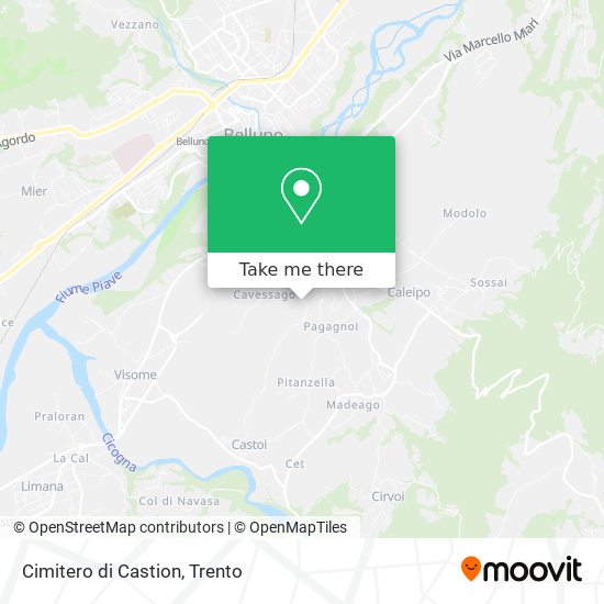 Cimitero di Castion map