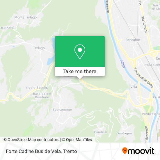 Forte Cadine Bus de Vela map