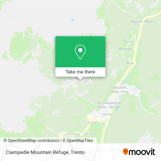 Ciampedie Mountain Refuge map