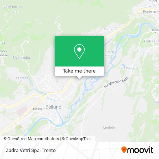 Zadra Vetri Spa map