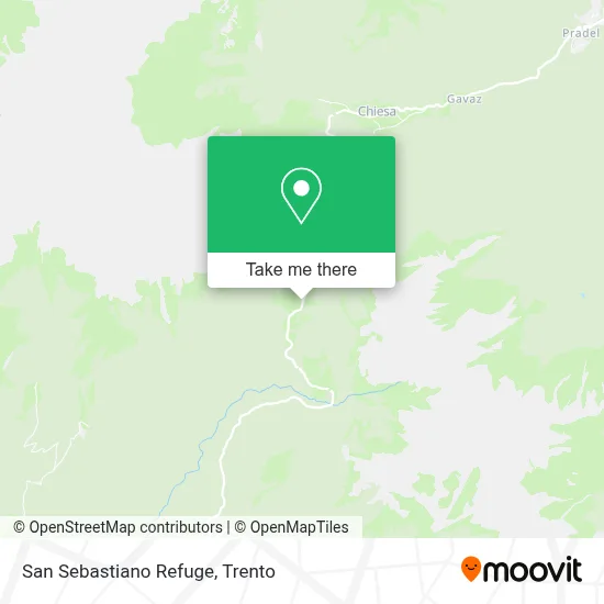 San Sebastiano Refuge map