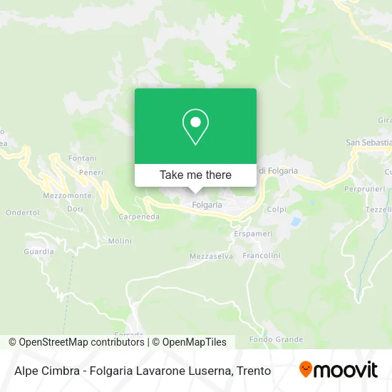 Alpe Cimbra - Folgaria Lavarone Luserna map