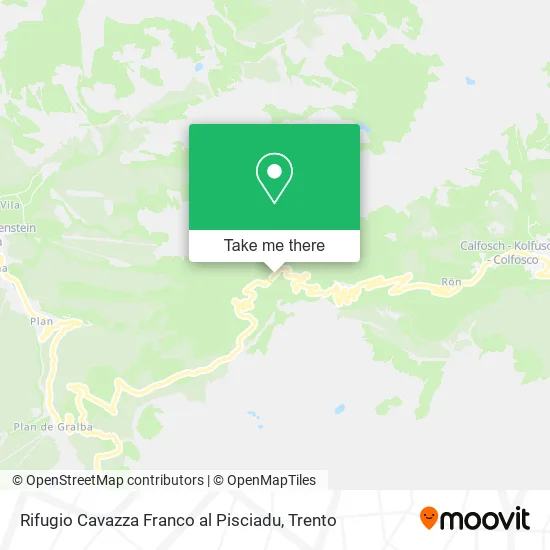 Rifugio Cavazza Franco al Pisciadu map