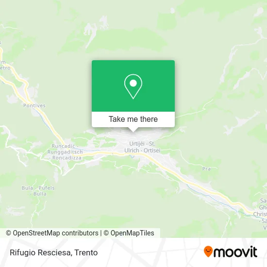 Resciesa Mountain Refuge map