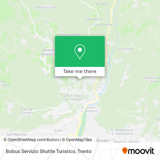 Bobus Servizio Shuttle Turistico map