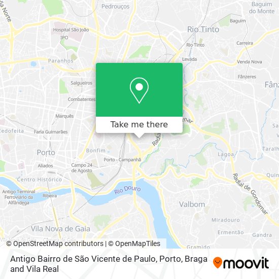 Antigo Bairro de São Vicente de Paulo mapa