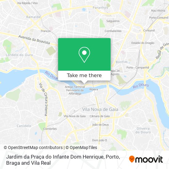 Jardim da Praça do Infante Dom Henrique mapa
