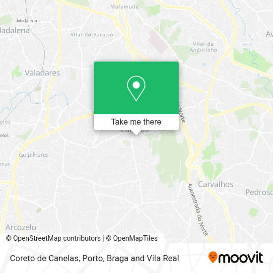 Coreto de Canelas map