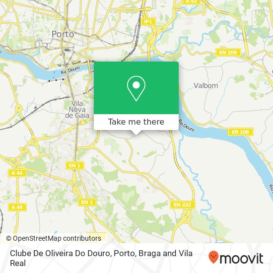 Clube De Oliveira Do Douro map