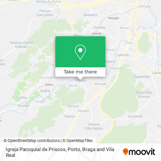 Igreja Paroquial de Priscos mapa
