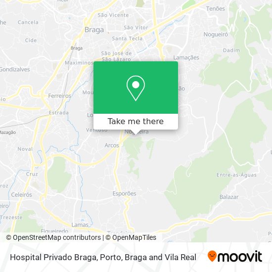 Hospital Privado Braga mapa