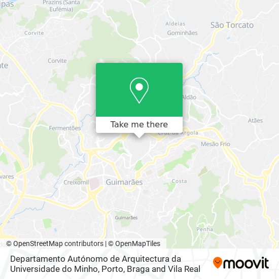 Departamento Autónomo de Arquitectura da Universidade do Minho map