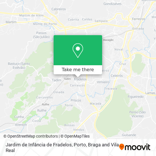 Jardim de Infância de Fradelos mapa