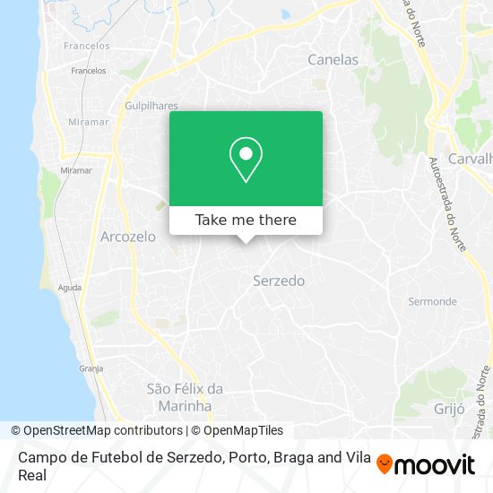 Campo de Futebol de Serzedo map