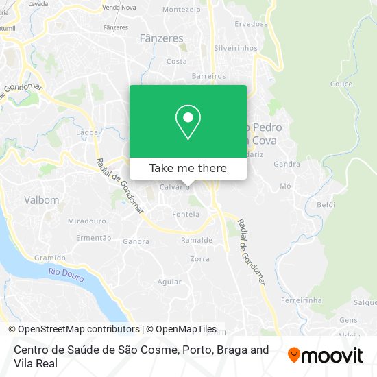 Centro de Saúde de São Cosme mapa