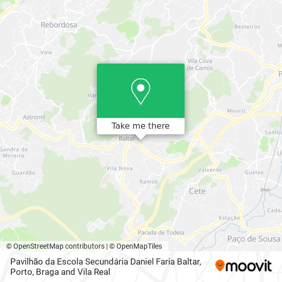 Pavilhão da Escola Secundária Daniel Faria  Baltar mapa