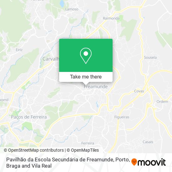 Pavilhão da Escola Secundária de Freamunde mapa