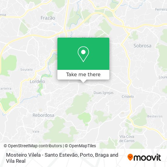 Mosteiro Vilela - Santo Estevão mapa