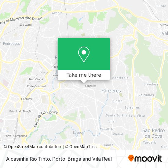 A casinha Rio Tinto mapa