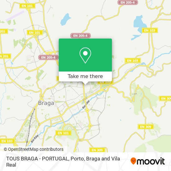 TOUS BRAGA - PORTUGAL map