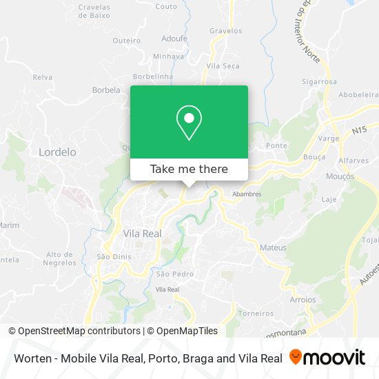 Worten - Mobile Vila Real map