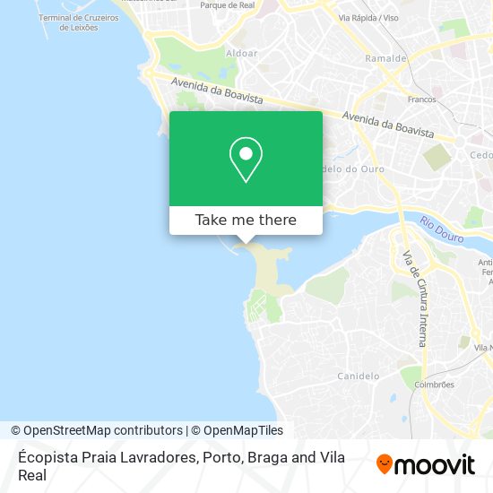 Écopista Praia Lavradores mapa