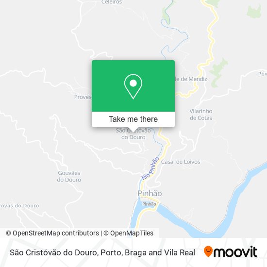 São Cristóvão do Douro mapa