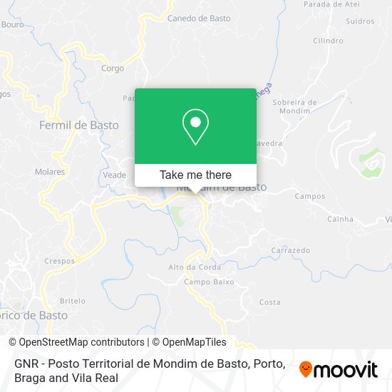 GNR - Posto Territorial de Mondim de Basto map