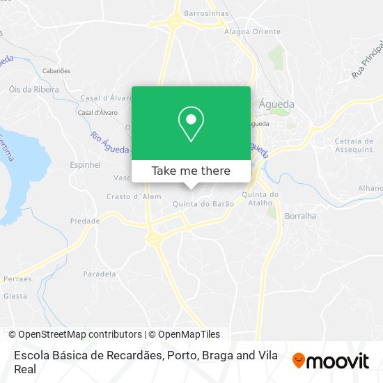 Escola Básica de Recardães mapa