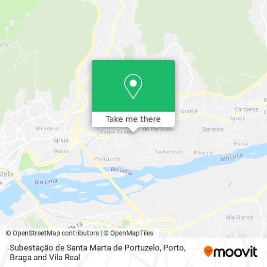 Subestação de Santa Marta de Portuzelo mapa